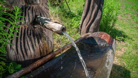 water running out of a selfmade water tap