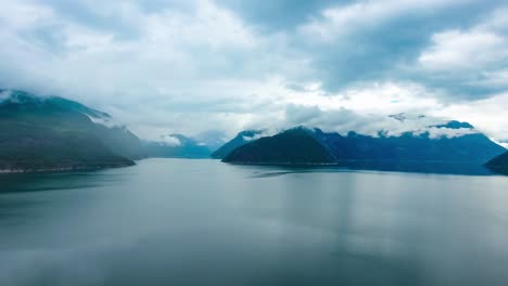 aerial footage beautiful nature norway.