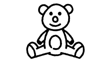 animación del icono de la línea del oso de peluche