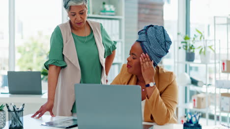 headache, stress and bad news with a business