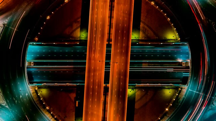 Traffico sulla tangenziale, un'infrastruttura importante a Bangkok, Thailandia