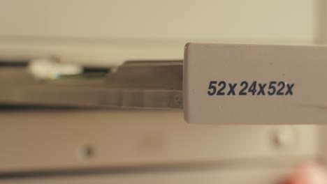 Close-up of a Computer Printer Tray