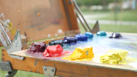 artist's oil paint palette