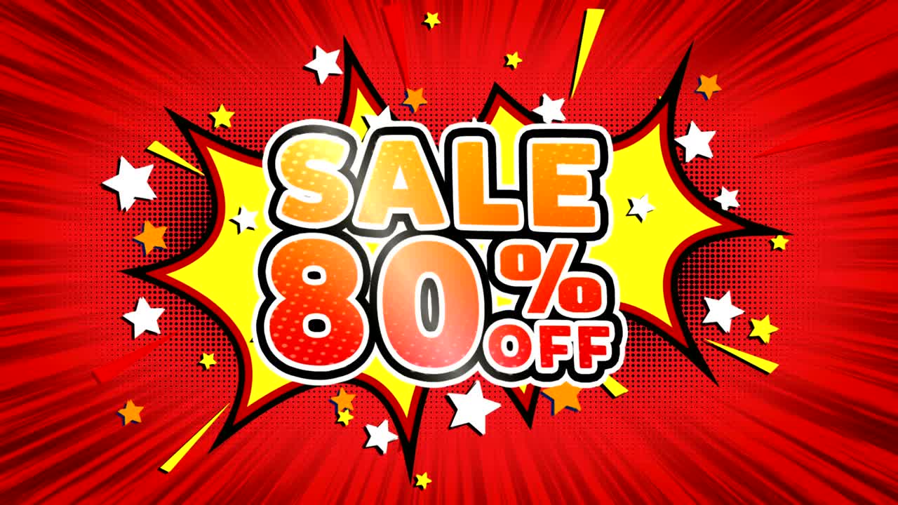 venta de 80 palabras de dibujos animados retro burbujas de bucle sin costuras