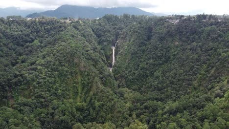 Waterfall-in-Zacatlan,-Mexico,-Aerial-View