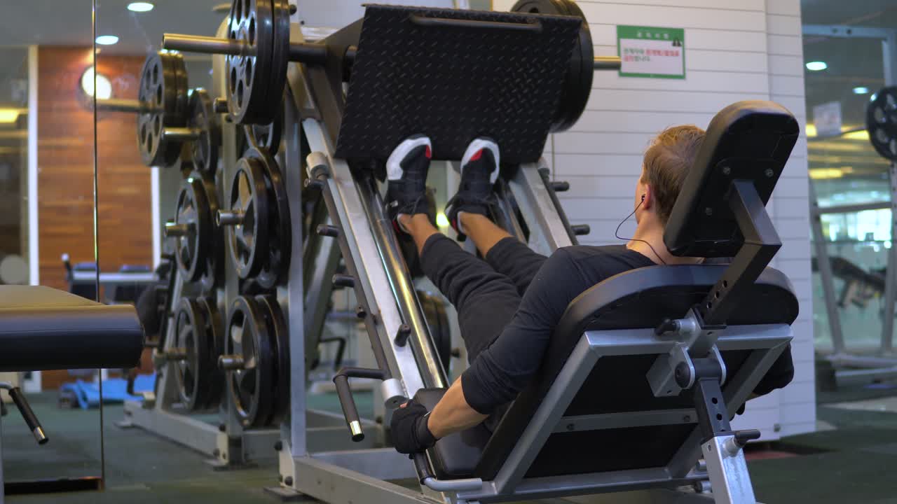 Sled calf leg press gym exercise