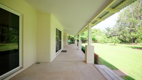 large full length veranda of a rural estate home