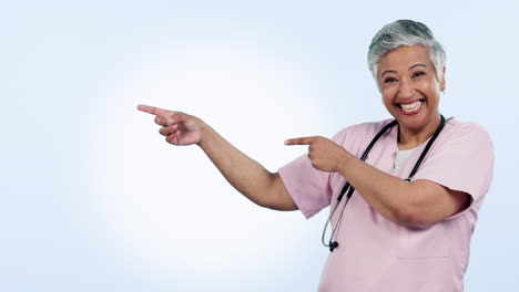 médico, feliz y el médico señalando a la presentación