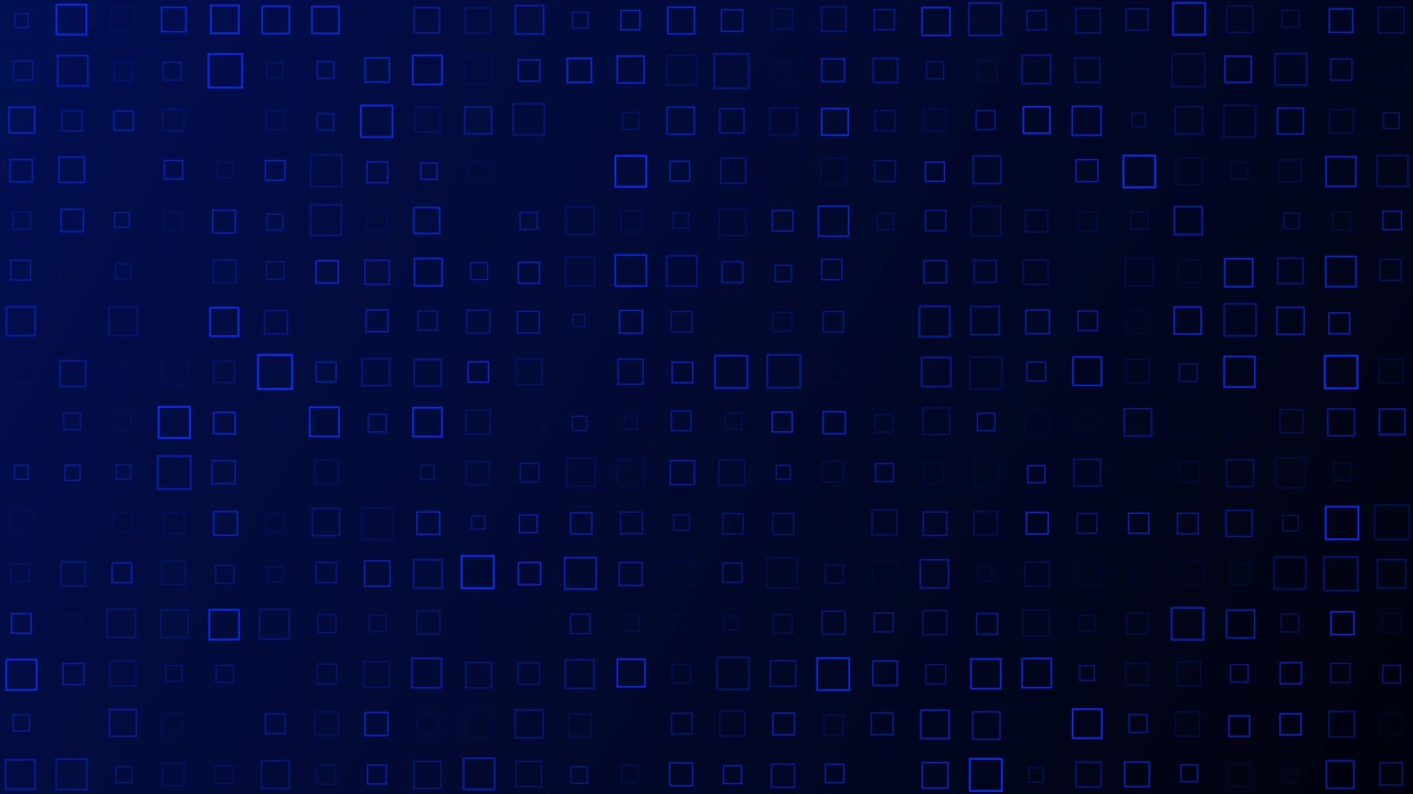 Abstract Digital Background with Pulsing Blue Squares