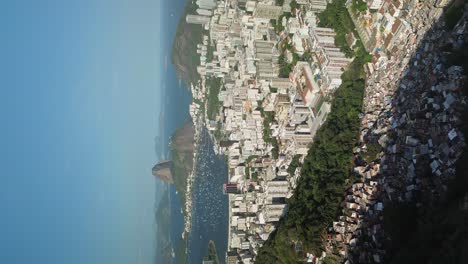 city landscape of rio de janeiro, brazil on sunny summer day, vertical aerial