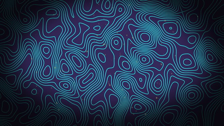 Animation of topography patterns in seamless pattern against blue background