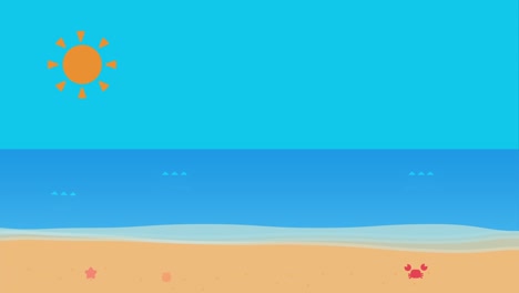 blue sky and beach animation