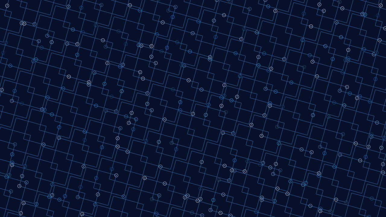 Abstract blue digital network background with geometric grid lines and connected nodes. Futuristic technology pattern for data, cybersecurity, AI, and interface design