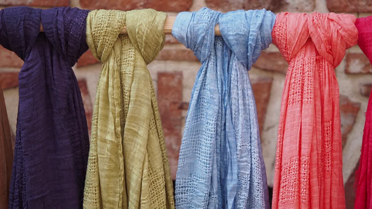 Colorful Scarves Displayed