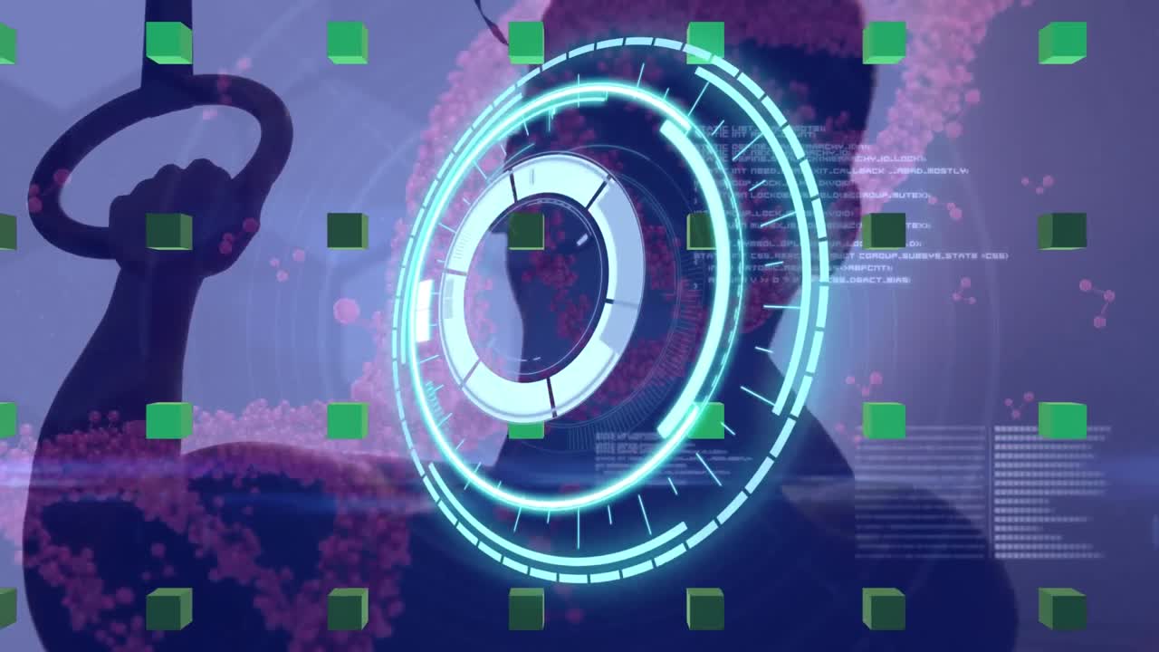 animación del procesamiento de datos científicos sobre el deportista