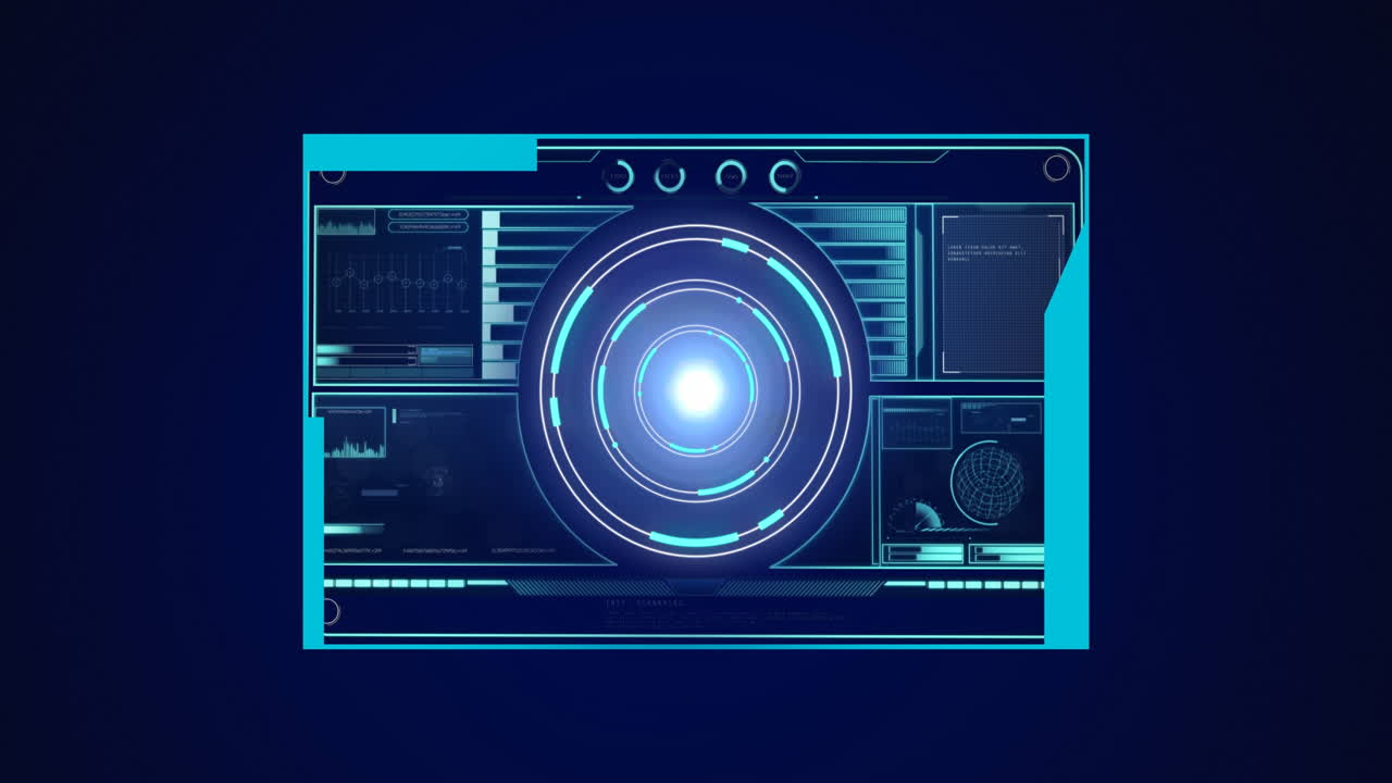 Animation of scope scanning and data processing on digital screen