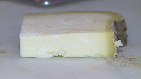 slice of aged cheese