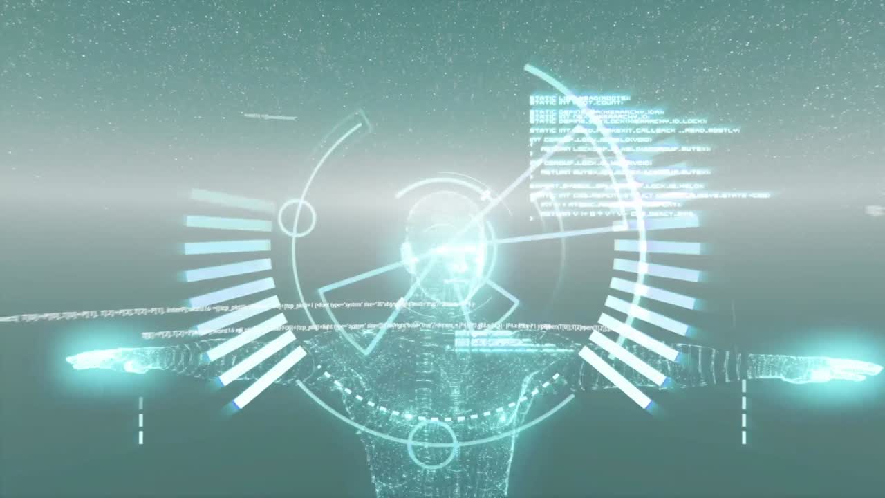 인간 모델 회전의 애니메이션, 반 ⁇ 이는 녹색 배경에 대한 스 ⁇  스캐닝 데이터 처리