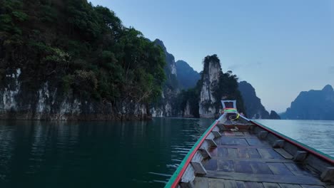 boat kayaking in khao sok national park,surat thani,thailand