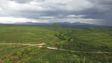 Sierra-Vista-Arizona,-picturesque-landscape-and-valley,-aerial-view