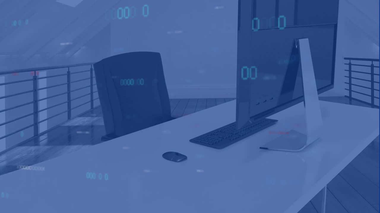 빈 사무실에서 재무 데이터 처리의 애니메이션