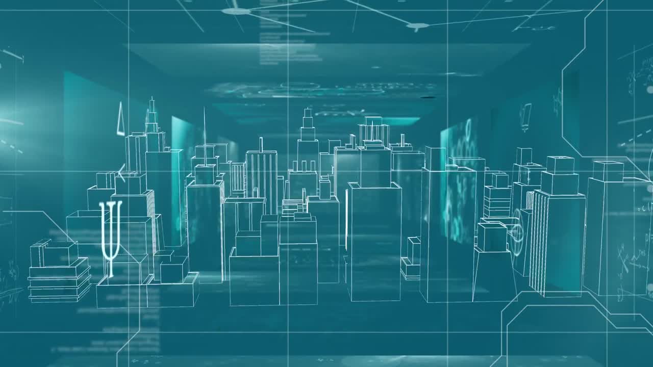 procesamiento de datos contra el modelo de ciudad 3d