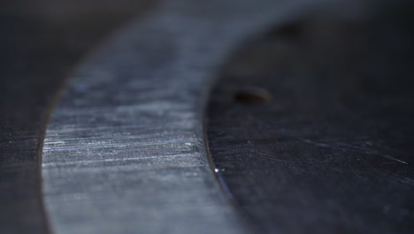 close-up of a metal disc