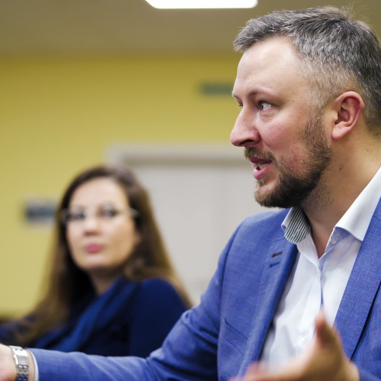 Seminar room with attendee