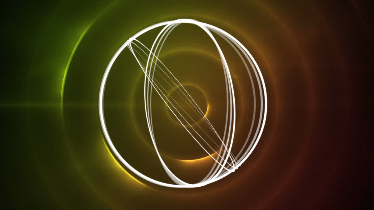 círculos giratorios en un fondo de efectos de luz verde