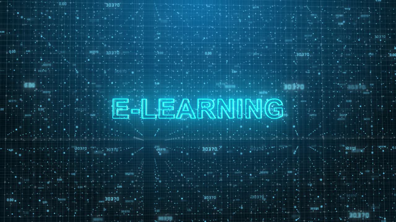 E-Learning Text on Abstract Digital Network Background