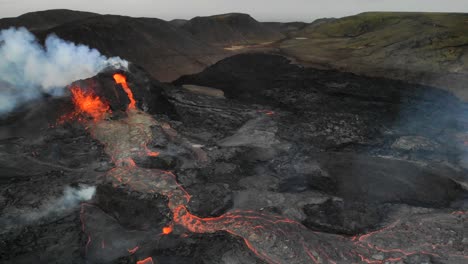 fagradalsfjall volcano erupting in iceland