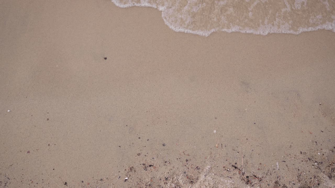 4k 이상의 모래 해변에서 파도