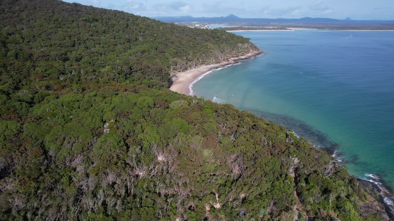 Granite Bay Beach And Surroundings In Noosa Heads, QLD, Australia - Drone Shot
