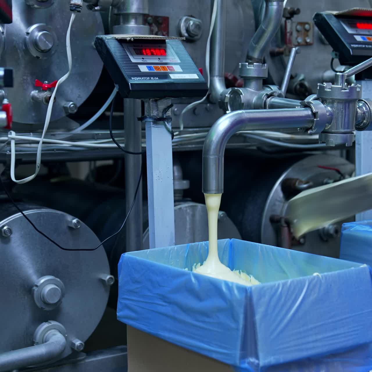 Packaging of dairy products. Packaging of dairy products in containers