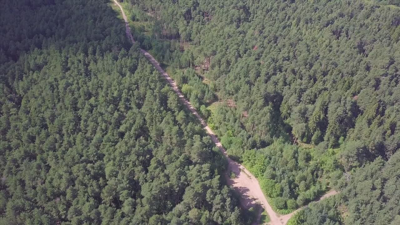 Veduta aerea della strada forestale