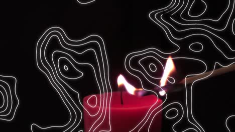 Animation-Von-Isohypsen-über-Kerze-Und-Streichholz