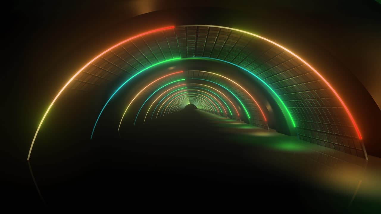 네온 빛나는 터널