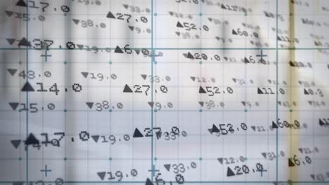 animation of statistical data processing over cityscape