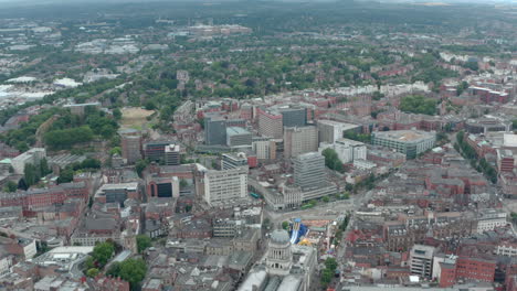 Establishing-drone-shot-of-Nottingham-city-centre