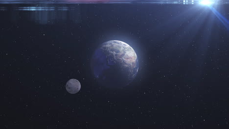 earth and moon in space