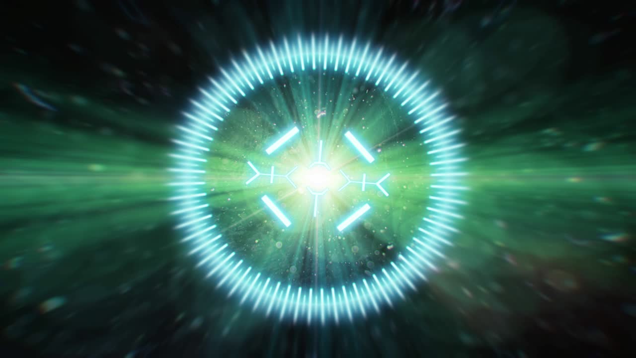 animación en 2d de un objetivo con un fondo de resaltos anamórficos