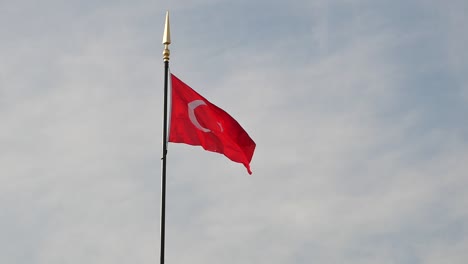 turkish flag waving in the sky
