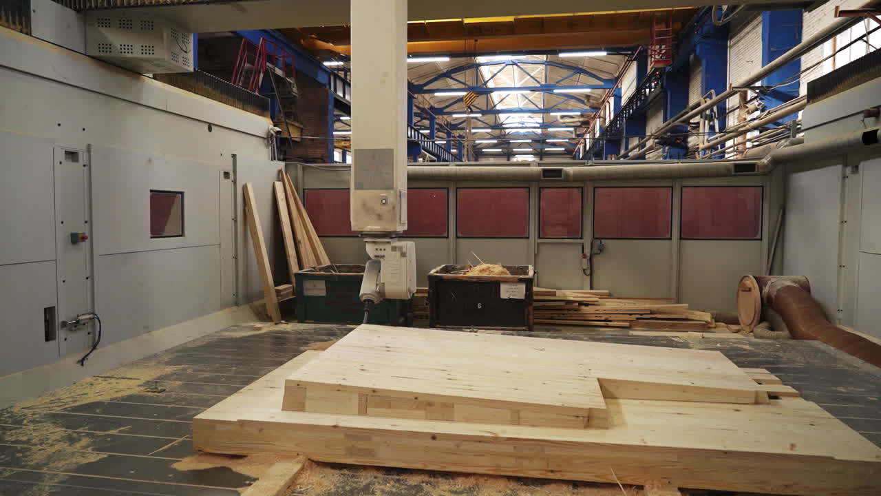 Macchina CNC per la lavorazione del legno in funzione
