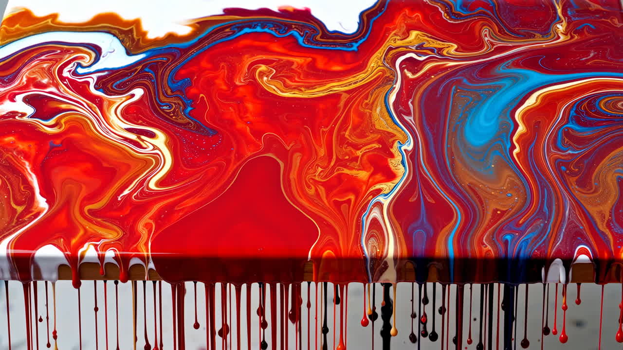 Abstract Fluid Art with Dripping Paint