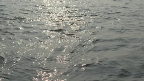 Lago-Sereno-Mientras-La-Cámara-Captura-Una-Toma-Detallada-De-La-Superficie-Del-Agua,-Adornada-Con-Delicadas-Ondas-Y-Ondas.