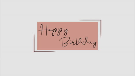 Animation-intro-text-Happy-Birthday-on-brown-fashion-and-minimalism-background-with-geometric-shape