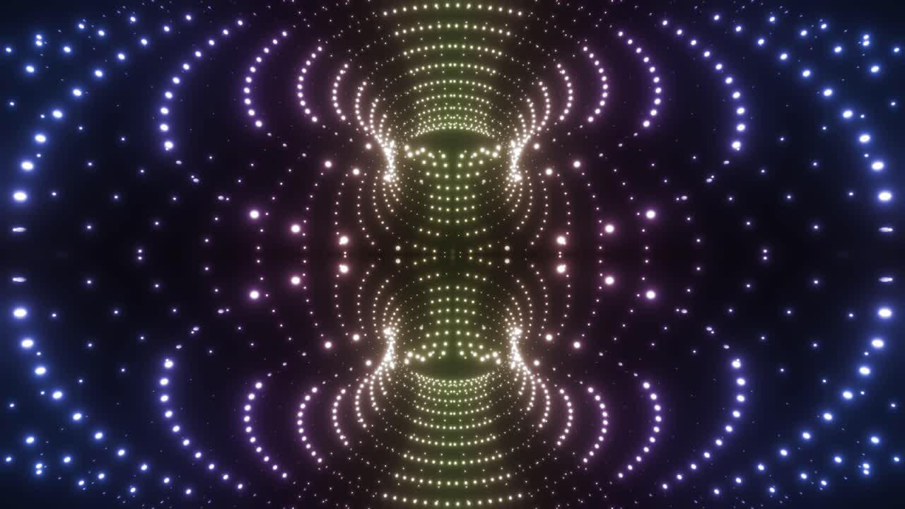 Abstract Glowing Tunnel with Colorful Dots