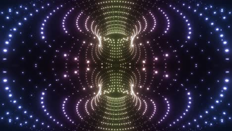 abstract glowing tunnel with colorful dots