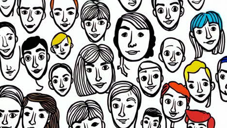diverse cartoon faces illustration