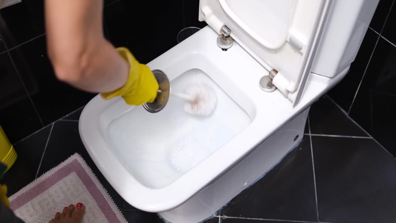 Cleaning a Toilet Bowl